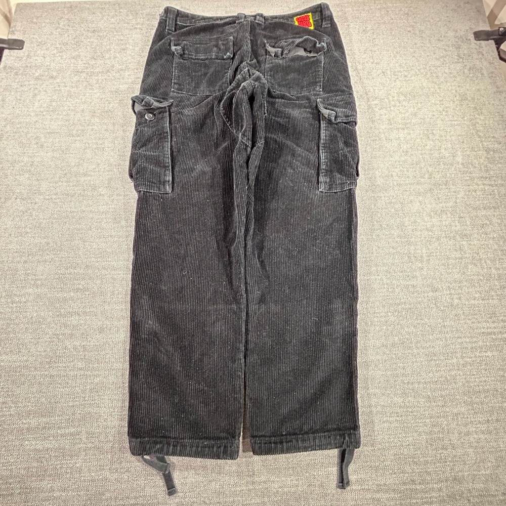 Empyre Corduroy Cargo Pants Mens 30 Black Good Skate Streetwear Utility Baggy